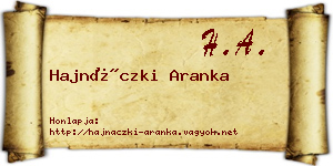 Hajnáczki Aranka névjegykártya