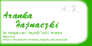 aranka hajnaczki business card